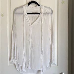 Sheer blouse with tie